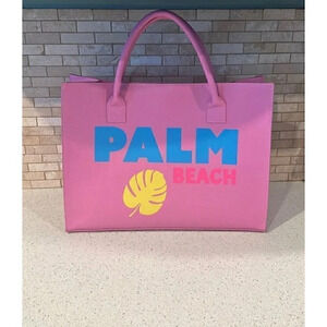 Los Angeles trading co palm beach pink vegan leather tote bag purse BQ